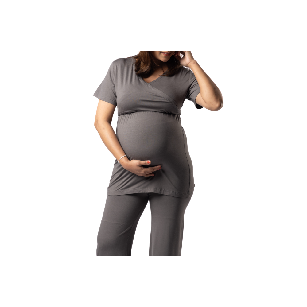 Block Hop Charcoal Grey Maternity Co-Ord Set