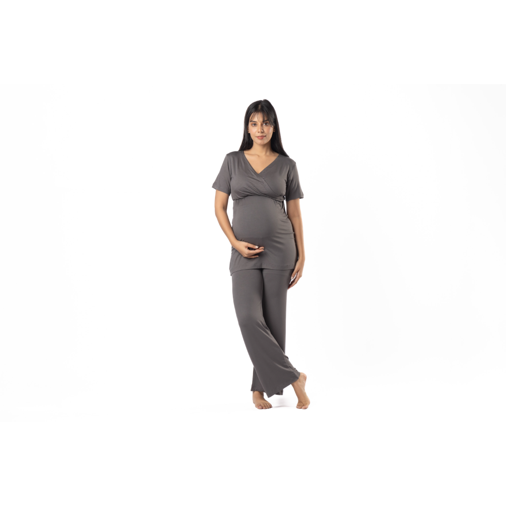 Block Hop Charcoal Grey Maternity Co-Ord Set