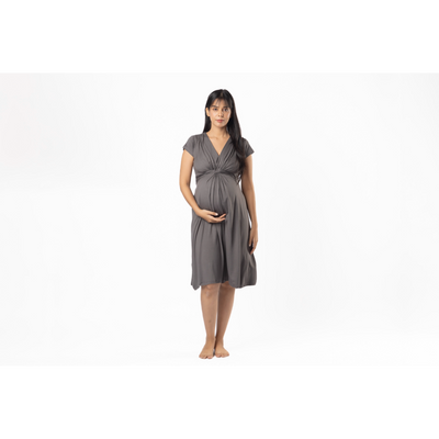 Block Hop Charcoal Grey Maternity Everyday Dress