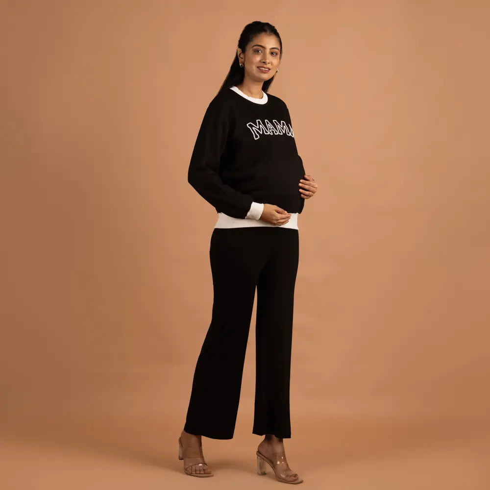 Block Hop Black Retro Mama Sweatshirt - Black, Size - S