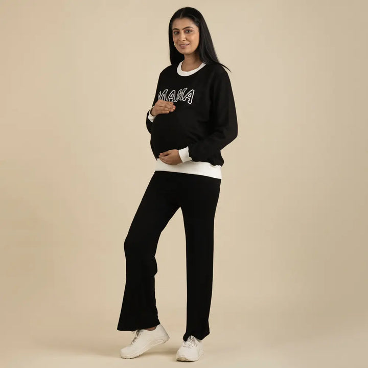 Block Hop Black Retro Mama Sweatshirt - Black, Size - S