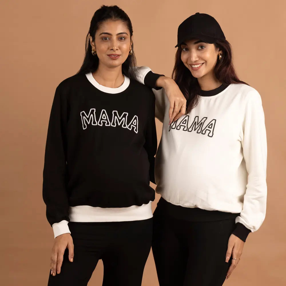 Block Hop Black Retro Mama Sweatshirt - Black, Size - XL