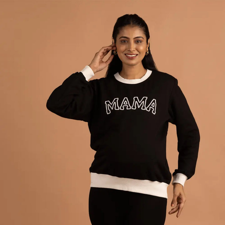 Block Hop Black Retro Mama Sweatshirt - Black, Size - XL