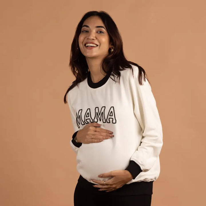 Block Hop White Retro Mama Sweatshirt - White, Size - XXL