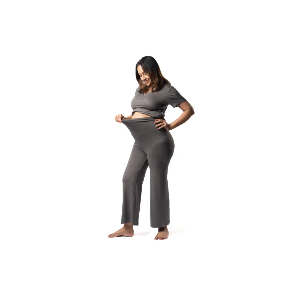 Block Hop Charcoal Grey Maternity Co-Ord Set - Charcoal Grey, Size - XXXL