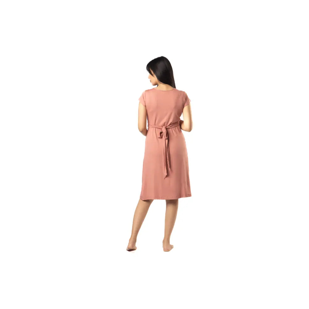 Block Hop Old Rose Maternity Everyday Dress - Old Rose, Size - XXXL