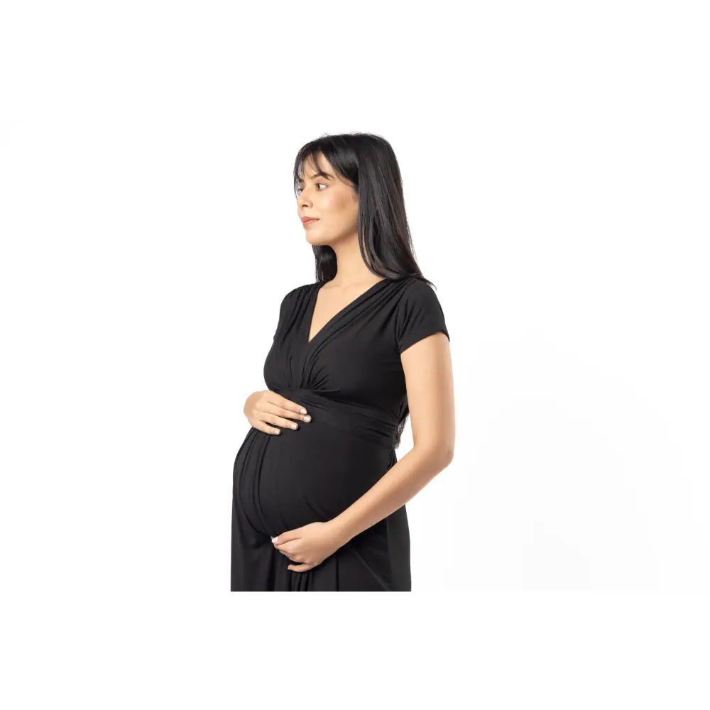 Block Hop Black Maternity Everyday Dress - Black, Size - XXL