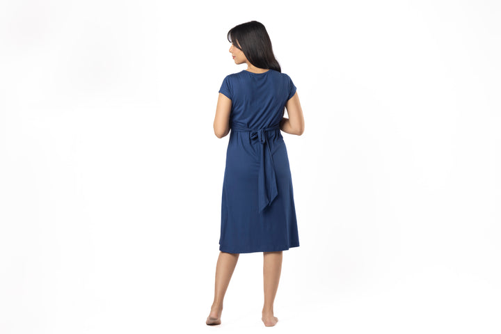 Block Hop Blue Maternity Everyday Dress - Blue, Size - XXL
