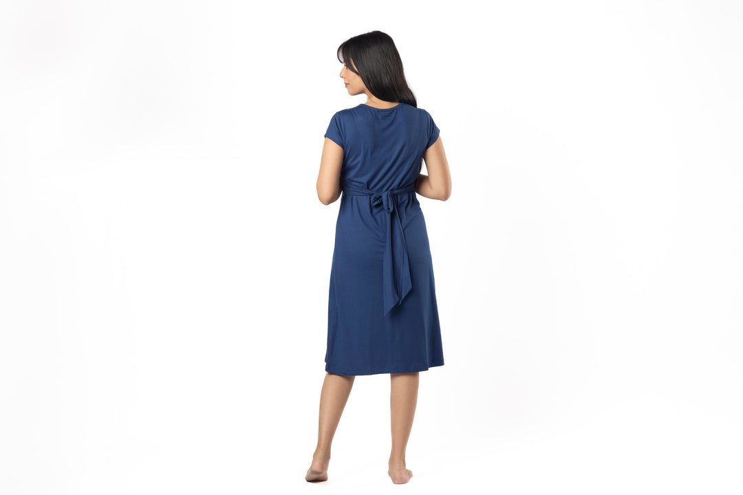 Block Hop Blue Maternity Everyday Dress - Blue, Size - XXXL