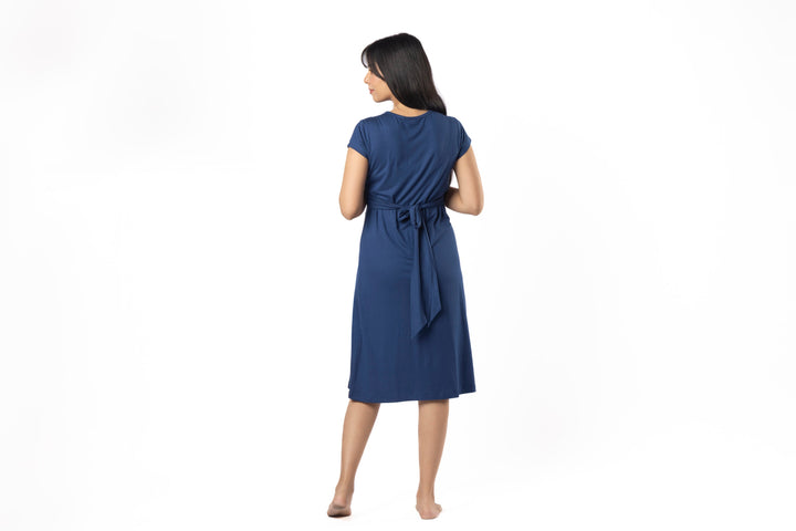 Block Hop Blue Maternity Everyday Dress - Blue, Size - XXXL