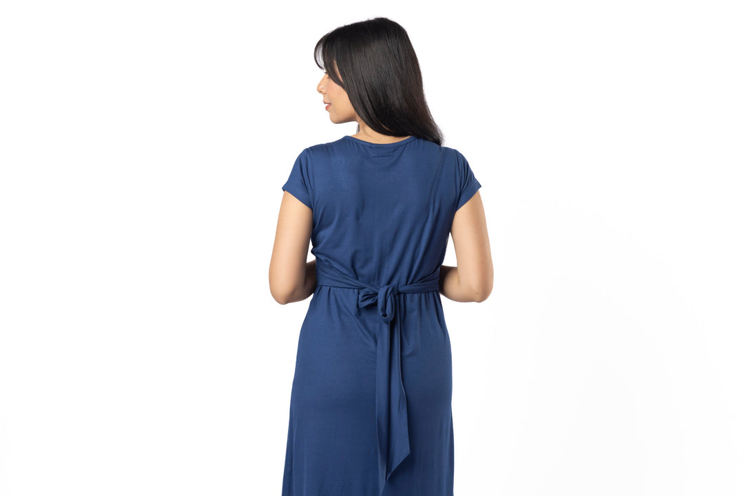 Block Hop Blue Maternity Everyday Dress - Blue, Size - XXXL