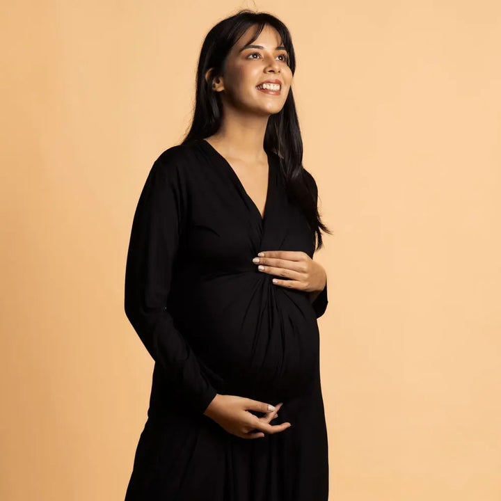 Block Hop Black Knotted Dress - Black, Size - XXXL