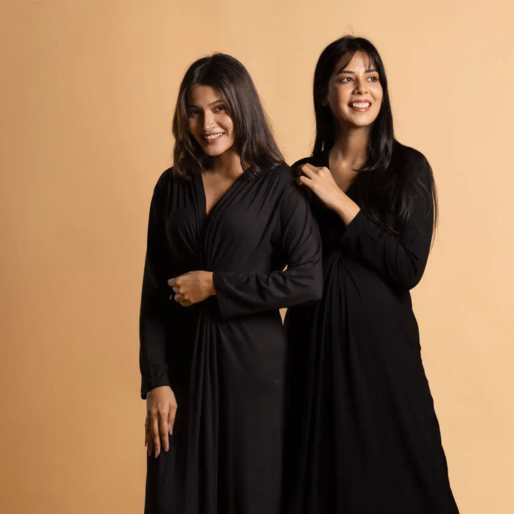 Block Hop Black Knotted Dress - Black, Size - XXL