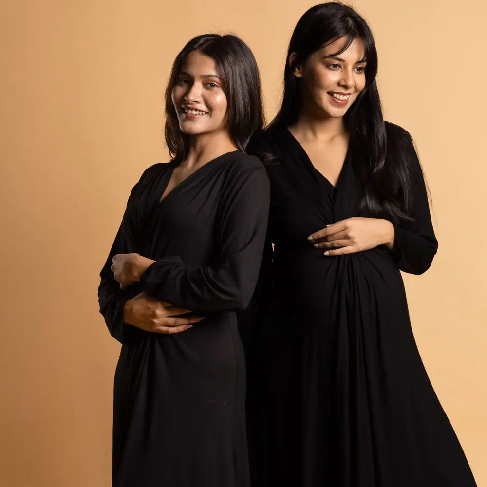 Block Hop Black Knotted Dress - Black, Size - XXL