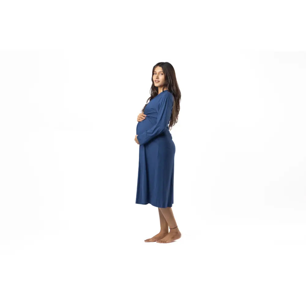 Block Hop Blue Knotted Dress - Blue, Size - XXXL