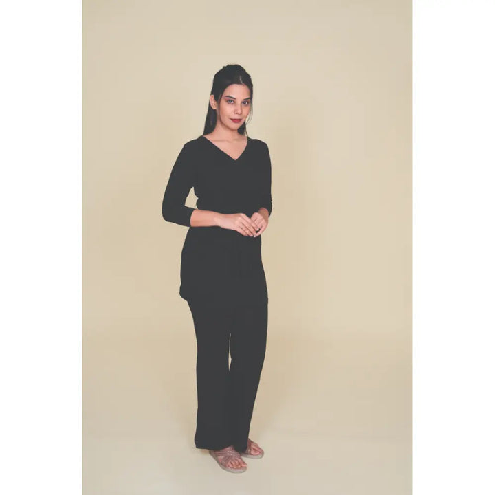 Block Hop Black Wrap Top for Baby Wearing &amp; Breastfeeding - Black, Size - XXL