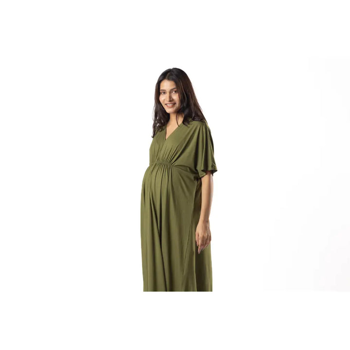 Block Hop Olive Kaftan Dress - Olive, Size - XXL/XXXL