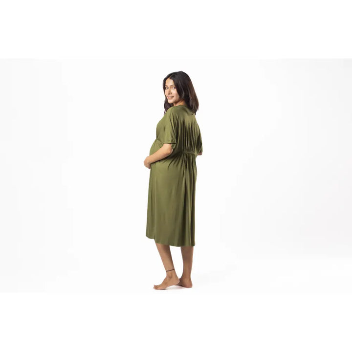 Block Hop Olive Kaftan Dress - Olive, Size - XXL/XXXL