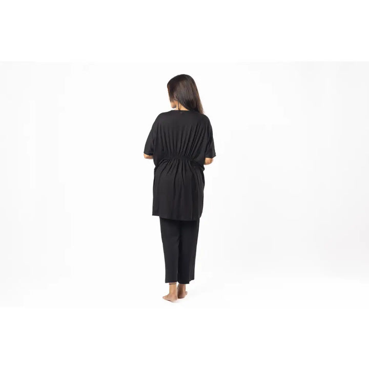 Block Hop Black Kaftan Top - Black, Size - XXL/XXXL