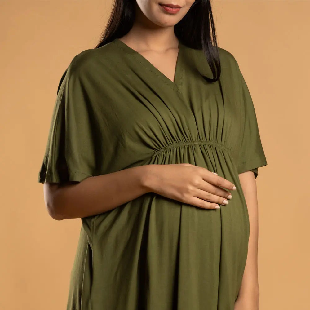 Block Hop Olive Kaftan Top - Olive, Size - XXL/XXXL