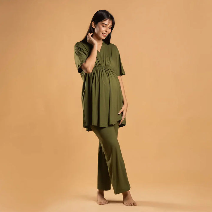 Block Hop Olive Kaftan Top - Olive, Size - XXL/XXXL