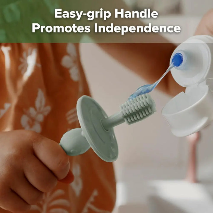 Haakaa 360° Silicone Toothbrush – Soft All-Round Bristles for Infant Oral Care – Lime