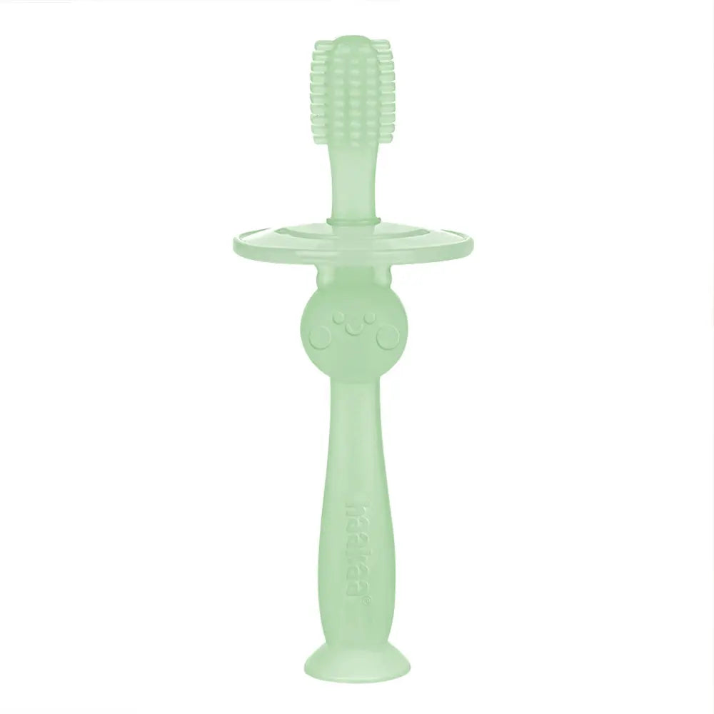 Haakaa 360° Silicone Toothbrush – Soft All-Round Bristles for Infant Oral Care – Lime