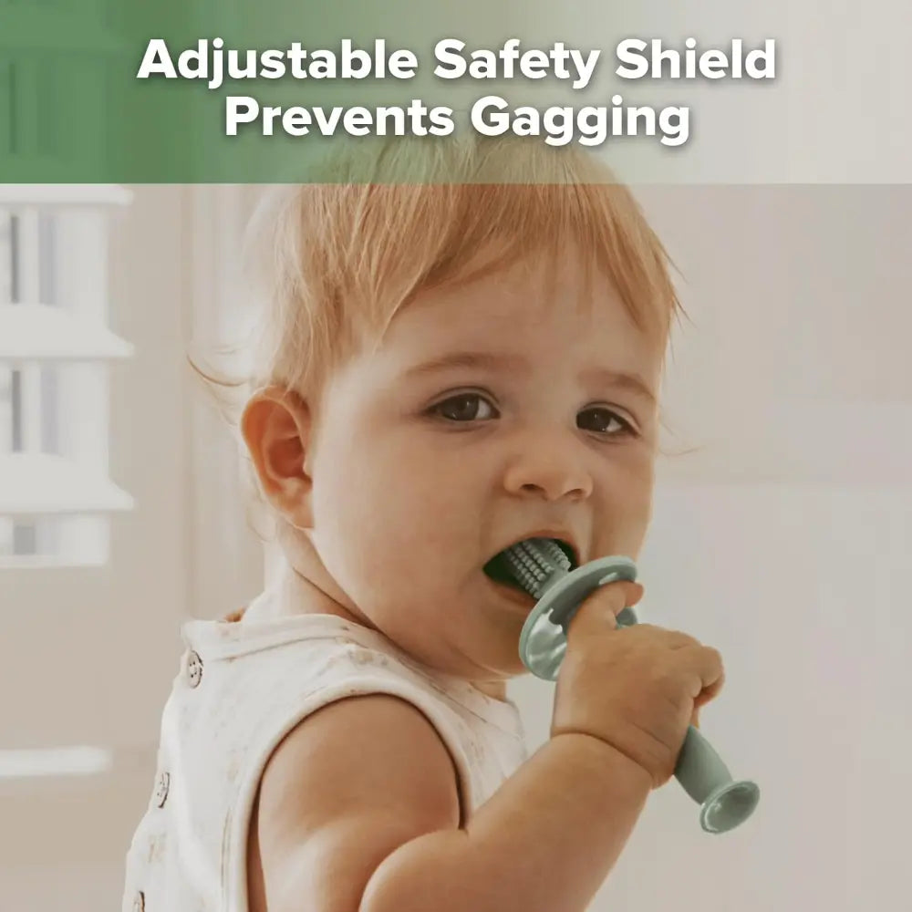 Haakaa 360° Silicone Toothbrush – Soft All-Round Bristles for Infant Oral Care – Mist Blue