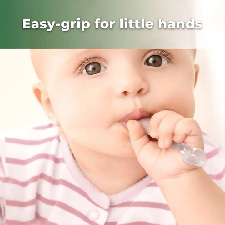 Haakaa Contoured Silicone Toothbrush – Easy Grip Design for Baby Oral Hygiene