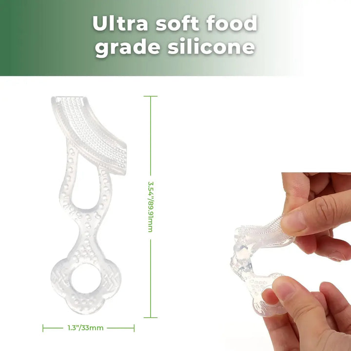Haakaa Contoured Silicone Toothbrush – Easy Grip Design for Baby Oral Hygiene