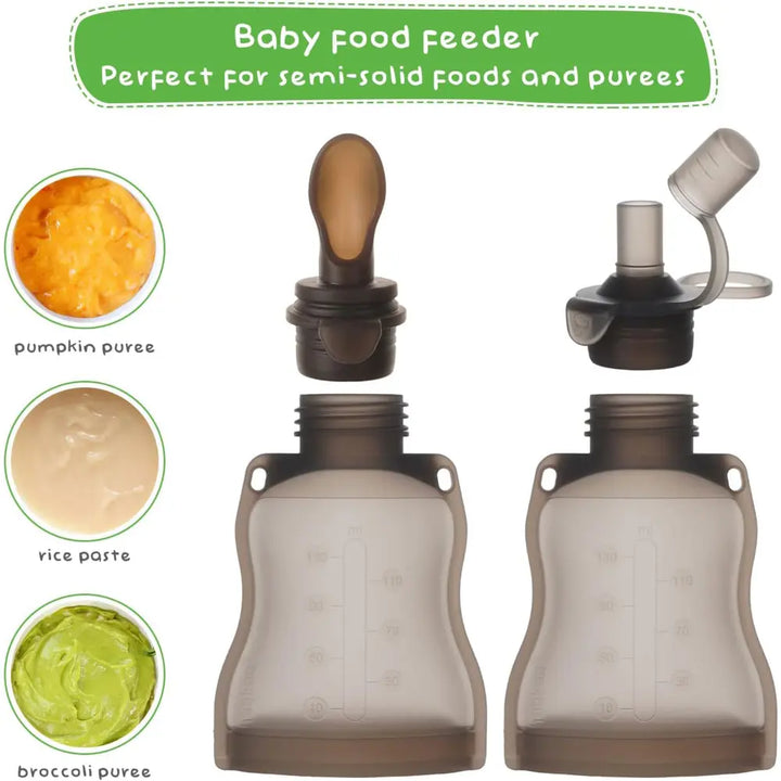Haakaa Silicone Feeding Spoon Attachment – Converts Pouches into Easy Feeding Spoons