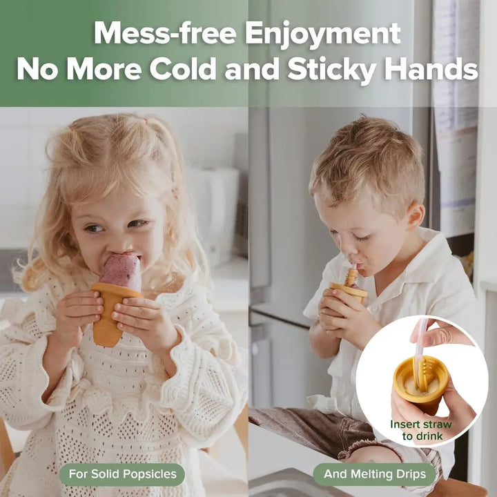 Haakaa Freeze-N-Sip Ice Cream Mould Set – Fun Frozen Treats for Babies &amp; Toddlers – Marigold
