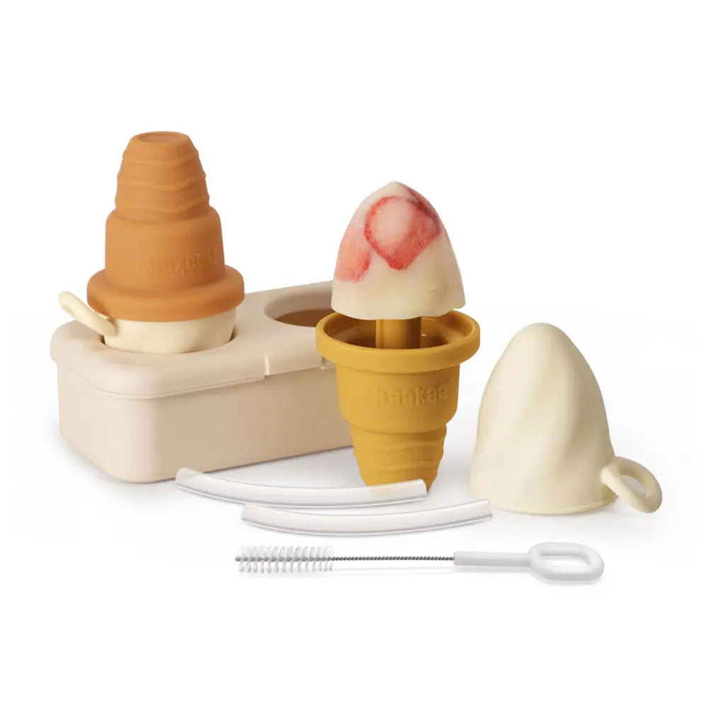 Haakaa Freeze-N-Sip Ice Cream Mould Set – Fun Frozen Treats for Babies &amp; Toddlers – Marigold