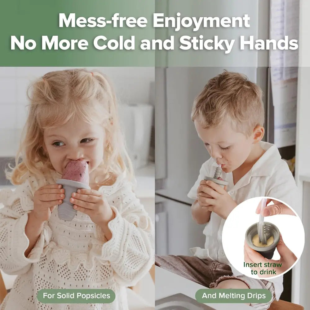 Haakaa Freeze-N-Sip Ice Cream Mould Set – Fun Frozen Treats for Babies &amp; Toddlers – Slate Berry