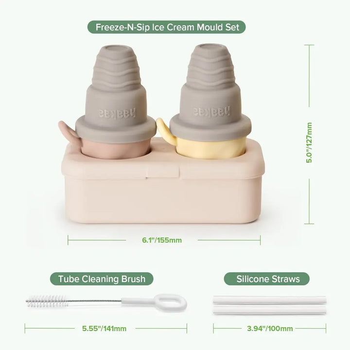 Haakaa Freeze-N-Sip Ice Cream Mould Set – Fun Frozen Treats for Babies &amp; Toddlers – Slate Berry