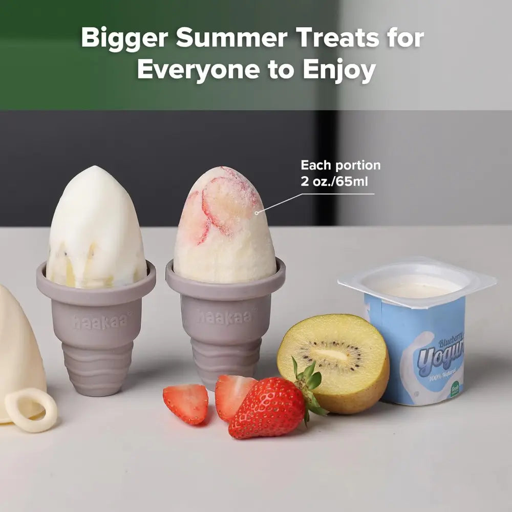 Haakaa Freeze-N-Sip Ice Cream Mould Set – Fun Frozen Treats for Babies &amp; Toddlers – Slate Berry