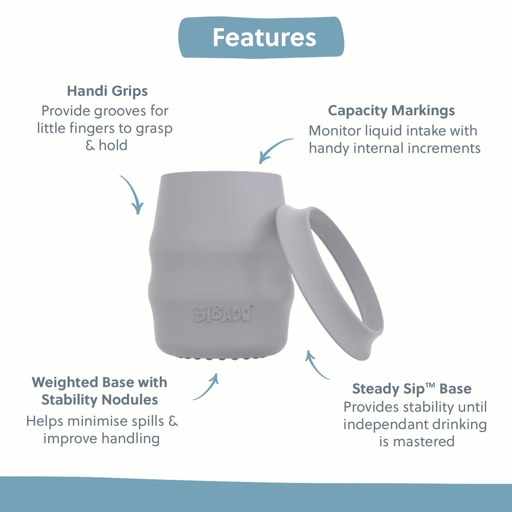 Bibado Big Sipper Silicone Training Cup with SteadySip Base – Mist