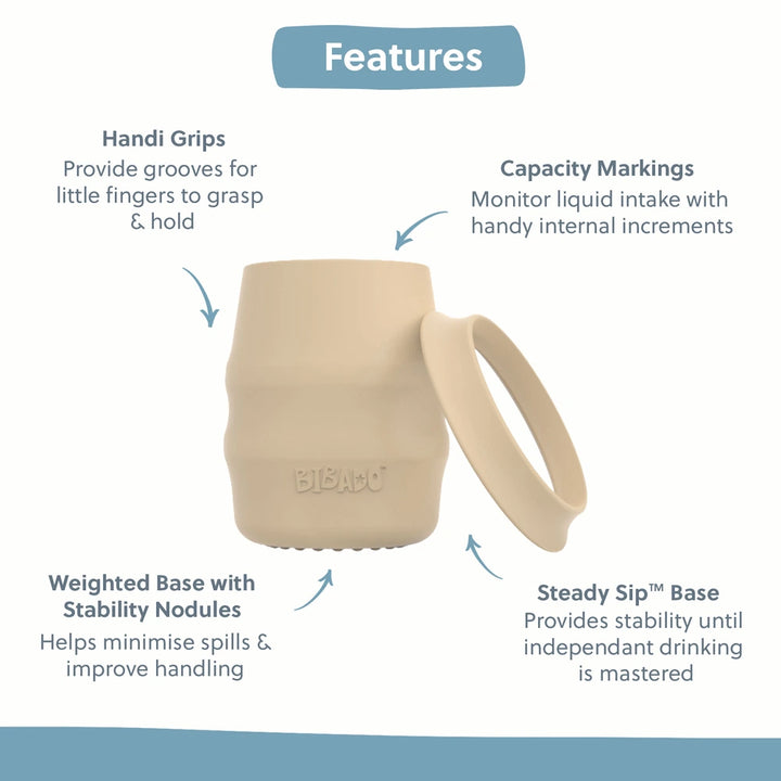 Bibado Big Sipper Silicone Training Cup with SteadySip Base – Fawn