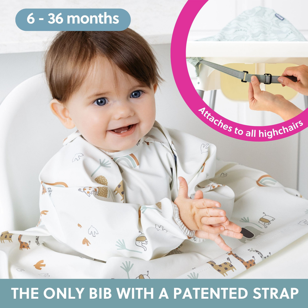 BiBaDo Long Sleeve Coverall Shirt Weaning Bib For Infants