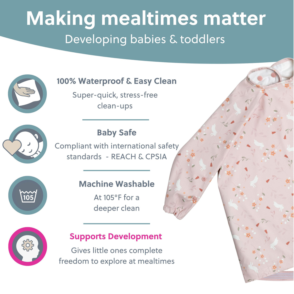 BiBaDo Long Sleeve Coverall Shirt Weaning Bib For Infants