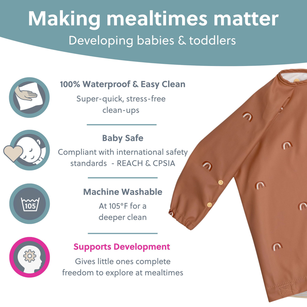 BiBaDo Long Sleeve Coverall Shirt Weaning Bib For Infants