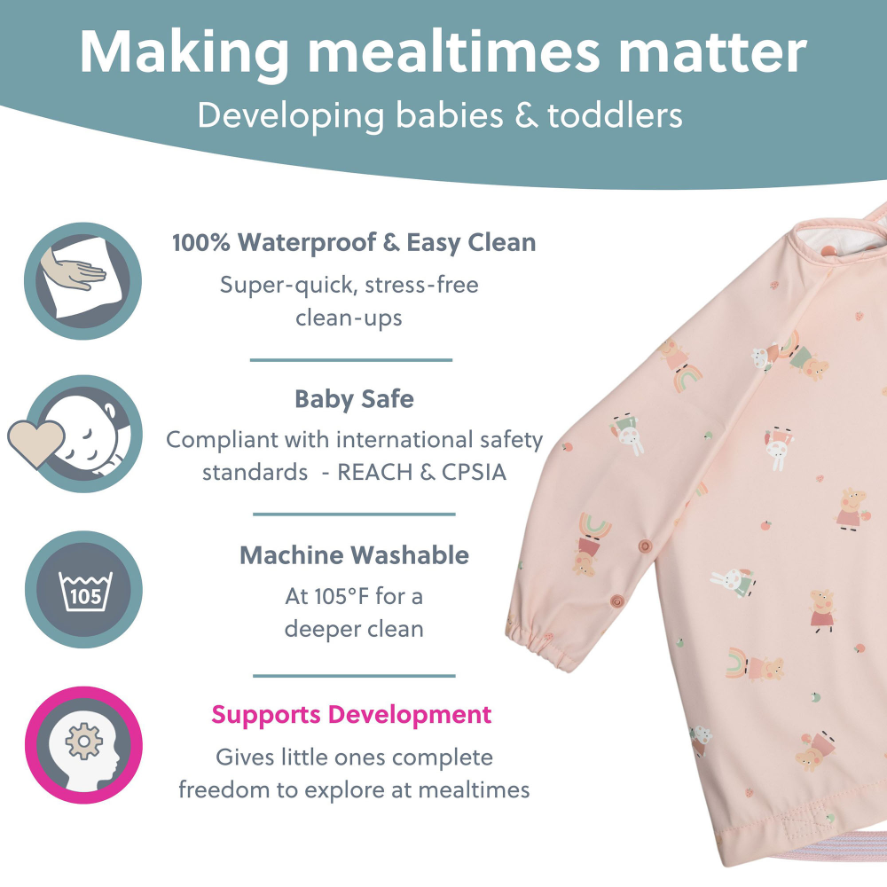 BiBaDo Long Sleeve Coverall Shirt Weaning Bib For Infants