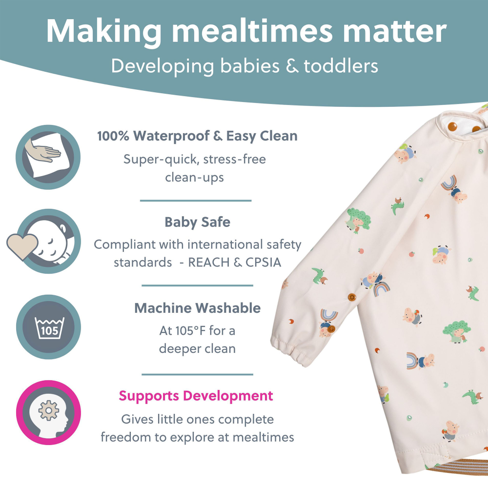 BiBaDo Long Sleeve Coverall Shirt Weaning Bib For Infants