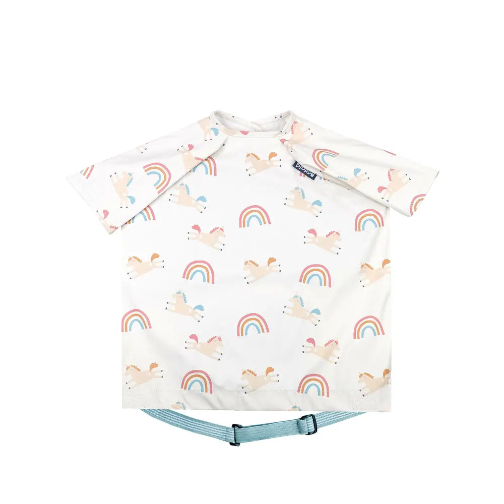 Bibado Stain &amp; Water Proof Short Sleeve Coverall Shirt Weaning Bib Fairytale Foodies - White - For Infants