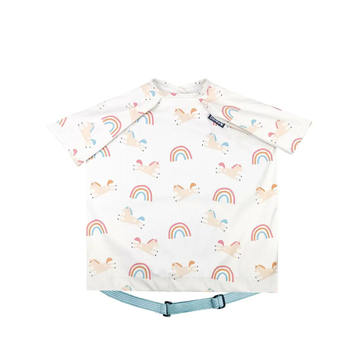 Bibado Stain &amp; Water Proof Short Sleeve Coverall Shirt Weaning Bib Fairytale Foodies - White - For Infants