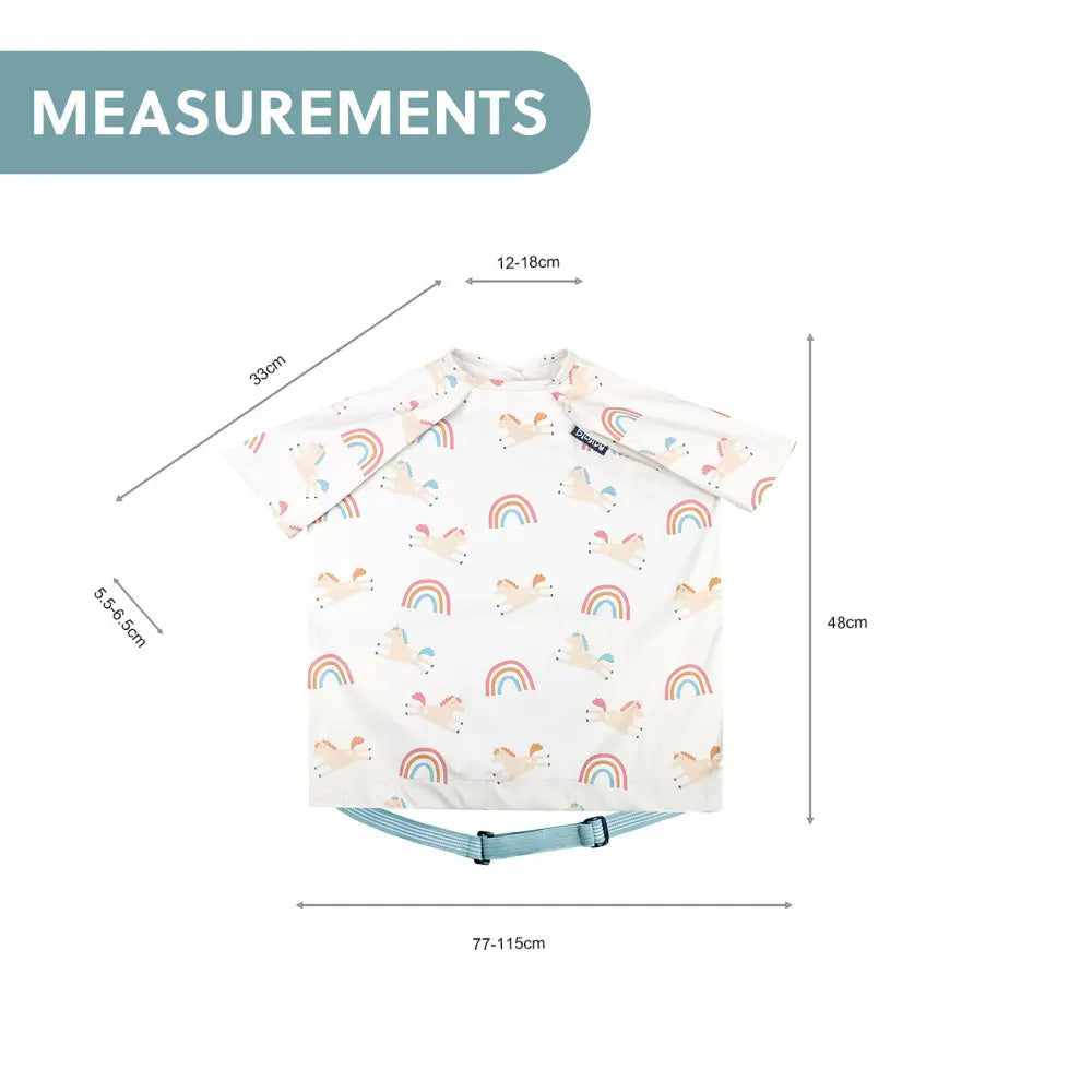 Bibado Stain &amp; Water Proof Short Sleeve Coverall Shirt Weaning Bib Fairytale Foodies - White - For Infants