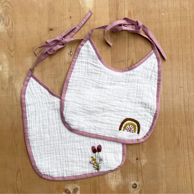 Bhaakur Crinkled Muslin Bibs for Babies