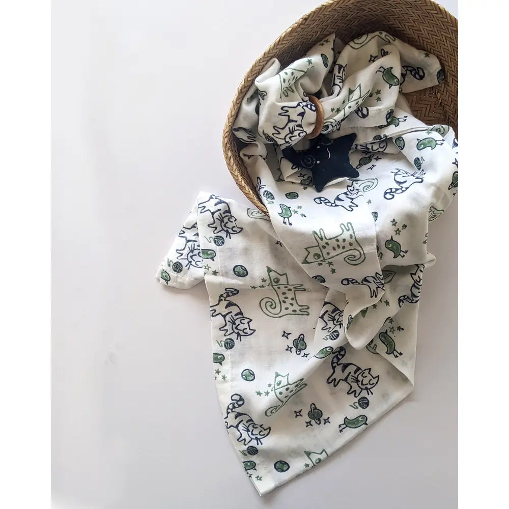 Whitewater Kids Organic Cotton Billi Print Swaddle