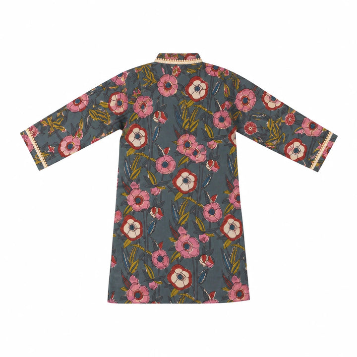 Dulaar Cotton Kurta Pyjama Set for Boys (Gota Work)-Blooming Bouquets