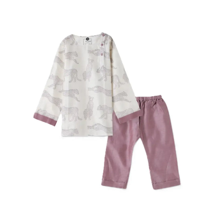 Dulaar Chanderi Hand-Block Printed Kurta Pyjama Set